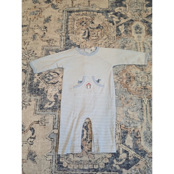 Kissy Kissy 0-3M Blue Stripes Playsuit main image 1